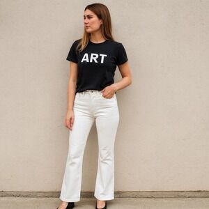 Zadig &‎ Voltaire Pistol Jeans Womens 25 Blanc Eco White Bootcut Straight Rocker
